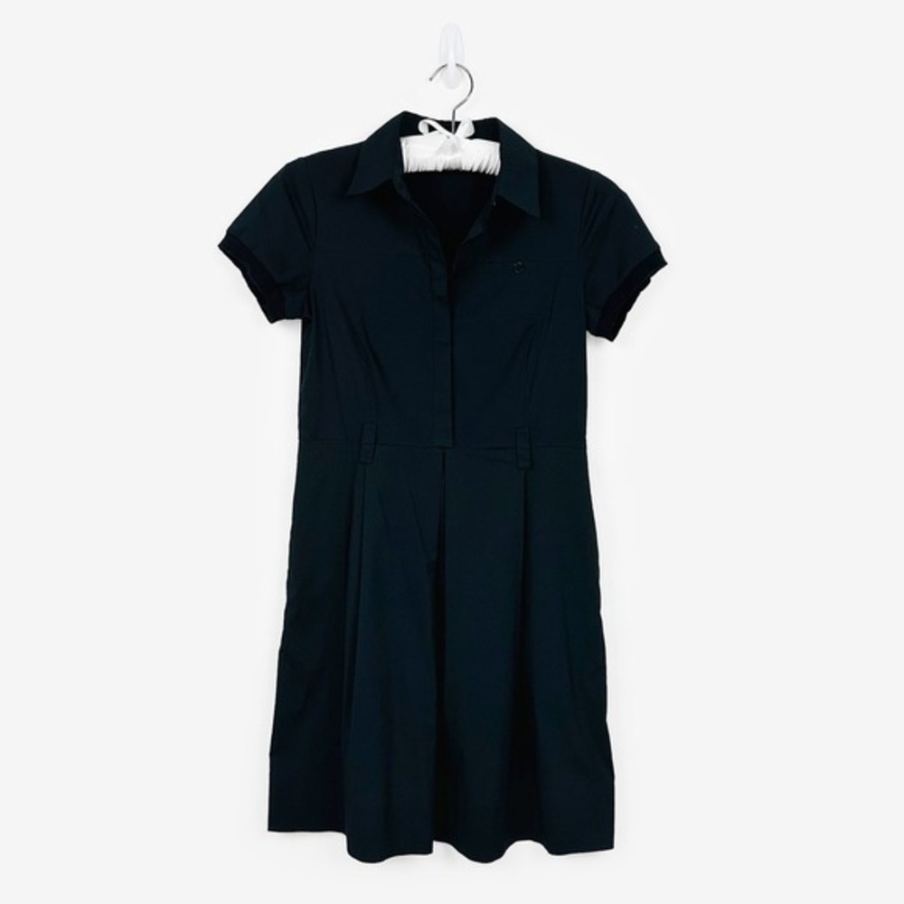 Theory Trena Mini Dress Size 8 Black Cotton Blend Preppy Office‎ Career